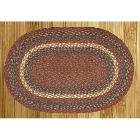 CAPITOL EARTH RUGS Burgundy-Gray Jute Braided Rug 04-040